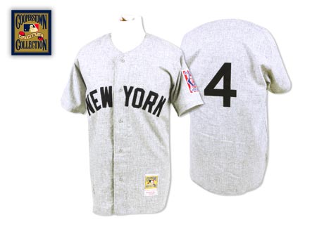Mitchell And Ness 1939 Yankees #4 Lou Gehrig Grey Stitched MLB Jersey - Click Image to Close